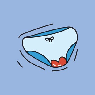 卡通风格女士内裤插画