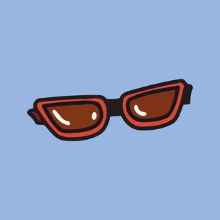 卡通风格红色边框太阳镜