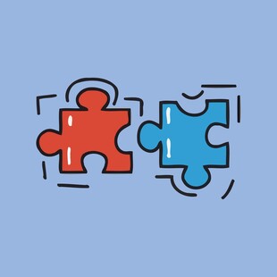 拼图拼接合作与契合象征