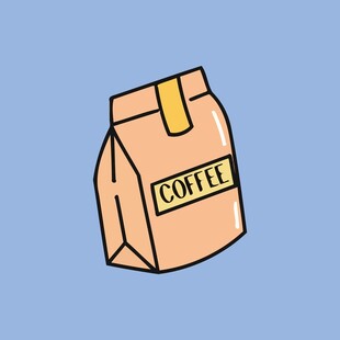 卡通风格咖啡包装袋