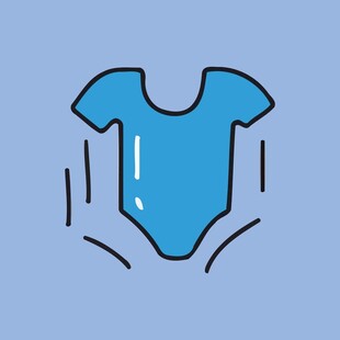 蓝色婴儿连体衣图标