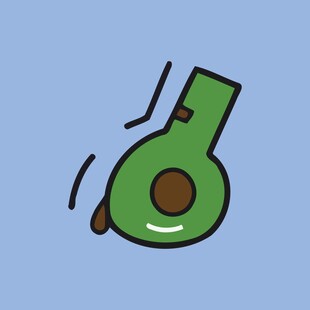 卡通绿色口哨插画