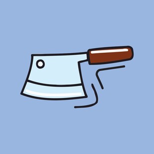 卡通风格的锋利菜刀