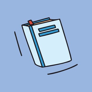 简约风格的蓝色书本插画