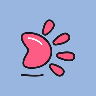 可爱粉色卡通爪印图案