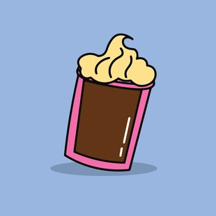 卡通风格的巧克力奶油杯
