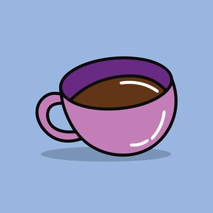 紫色杯子装的热饮