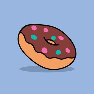 卡通风格巧克力甜甜圈