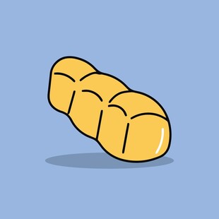 卡通风格的黄色面包