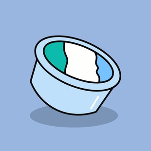 卡通风格的蓝色碗