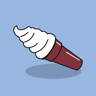 卡通风格的冰淇淋甜筒