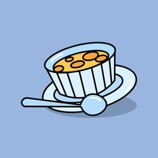 卡通风格的美味布丁