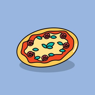 卡通风格美味披萨