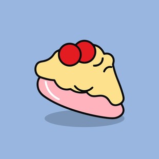 卡通樱桃蛋糕切片