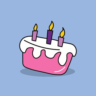 卡通生日蛋糕插画
