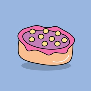 卡通风格的美味粉色糕点