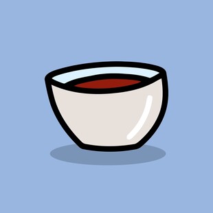 卡通风格的一碗红色液体