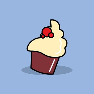 可爱纸杯蛋糕插画