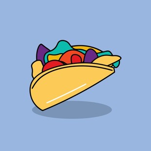 美味墨西哥玉米卷插画