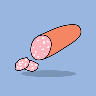 切片香肠插画
