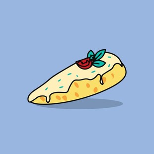 卡通风格美味芝士披萨