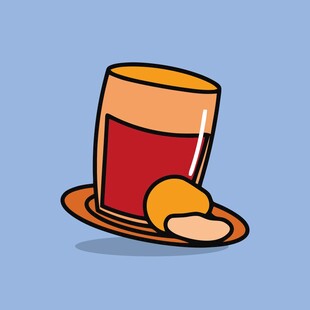 卡通风格的饮品与点心