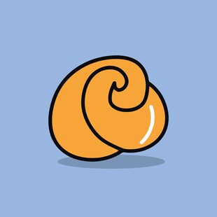 卡通风格的橙色螺旋面包