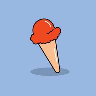 卡通红色冰淇淋甜筒