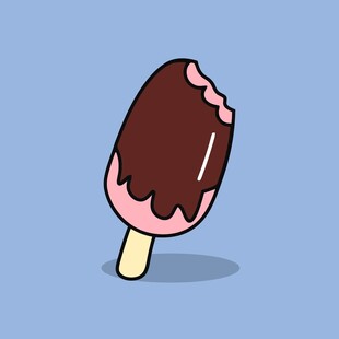 巧克力涂层冰淇淋插画