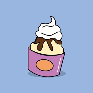 卡通美味冰淇淋杯