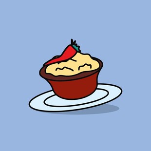 卡通风格的美味小蛋糕