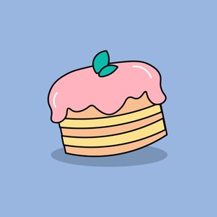 卡通美味多层蛋糕插画