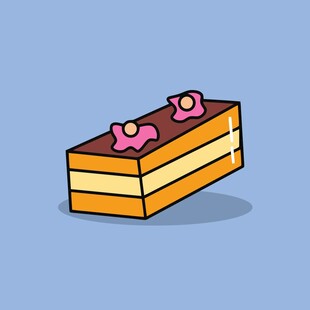 卡通风格多层美味蛋糕