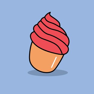 可爱草莓味纸杯蛋糕