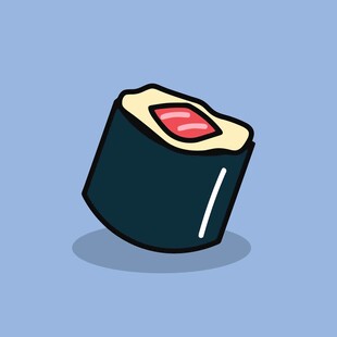 卡通风格寿司插画