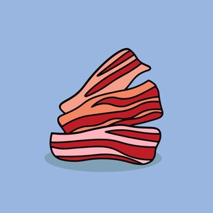 堆叠的美味培根