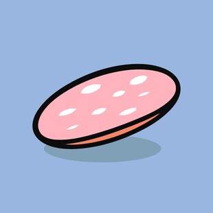 卡通风格的粉色香肠片