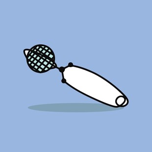 卡通风格的网球拍插画