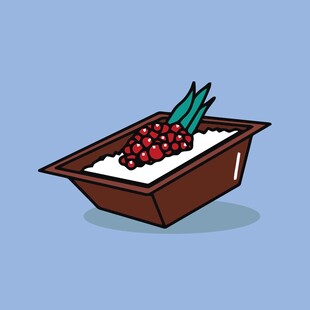 卡通风格的浆果与容器