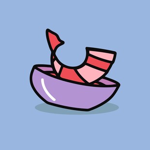 碗中破碎的彩色物体