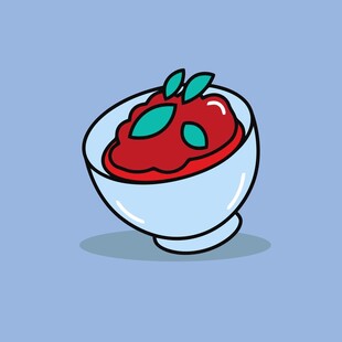 碗中番茄酱插画