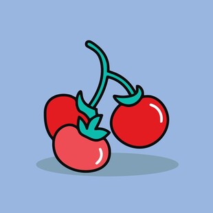卡通樱桃插画