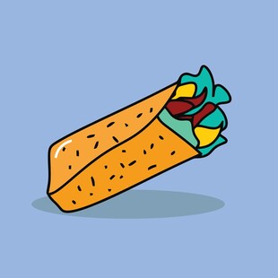 卡通风格美味墨西哥卷饼