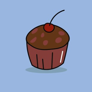 卡通巧克力樱桃小蛋糕