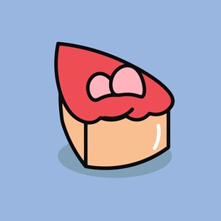 可爱草莓蛋糕插画