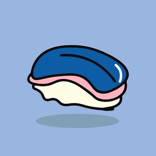 蓝色夹心卡通甜点