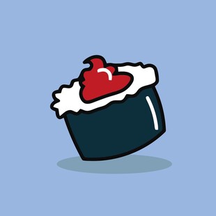 可爱卡通寿司插画