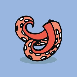 卡通章鱼触手造型图案