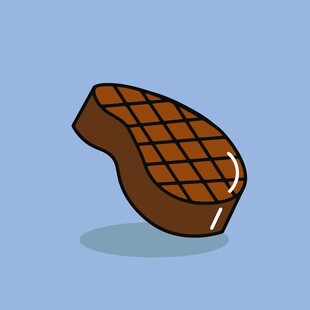 卡通风格美味牛排