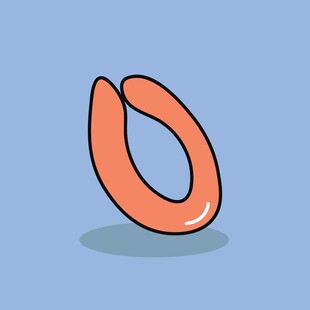 卡通风格橙色环形物体